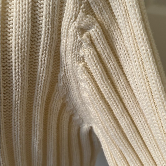VAN HEUSEN Cream Ribbed Knit Zip Front Cardigan Size Large - Picture 5 of 8